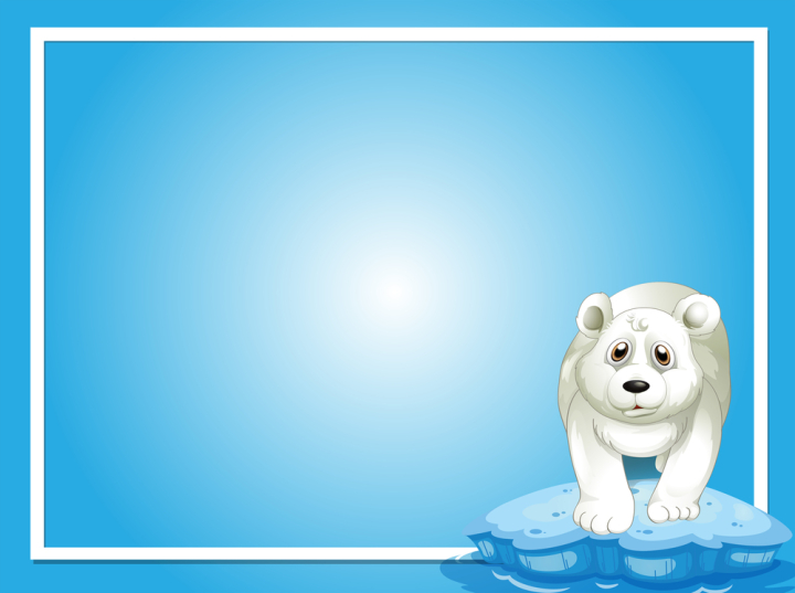 wildlife,animal,nature,creature,mammal,tropical,banner,board,blank,empty,border,template,design,artistic,writing,text,message,bulletin,paper,frame,polar bear,bear,ice,illustration,graphic,picture,clipart,clip-art,clip,art