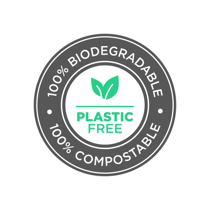 Plastic free green icon badge. vector illustration Stock Vector