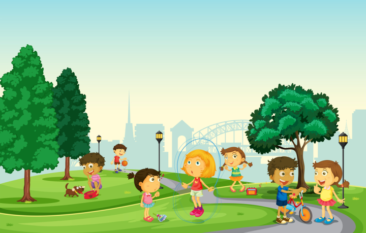 Children Having Fun In The Village Park Weeds Drawing Park Vector, Weeds,  Drawing, Park PNG and Vector with Transparent Background for Free Download