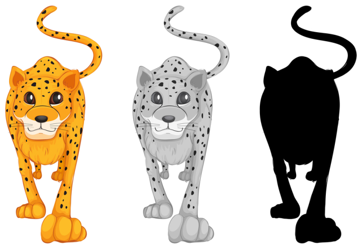 set,collection,vector,animal,illustration,wild,nature,wildlife,silhouette,grey,colour,isolated,design,african,cartoon,graphic,character,tiger,cheetah,leopard,picture,clipart,clip-art,clip,art,background,drawing,image,mammal,exotic