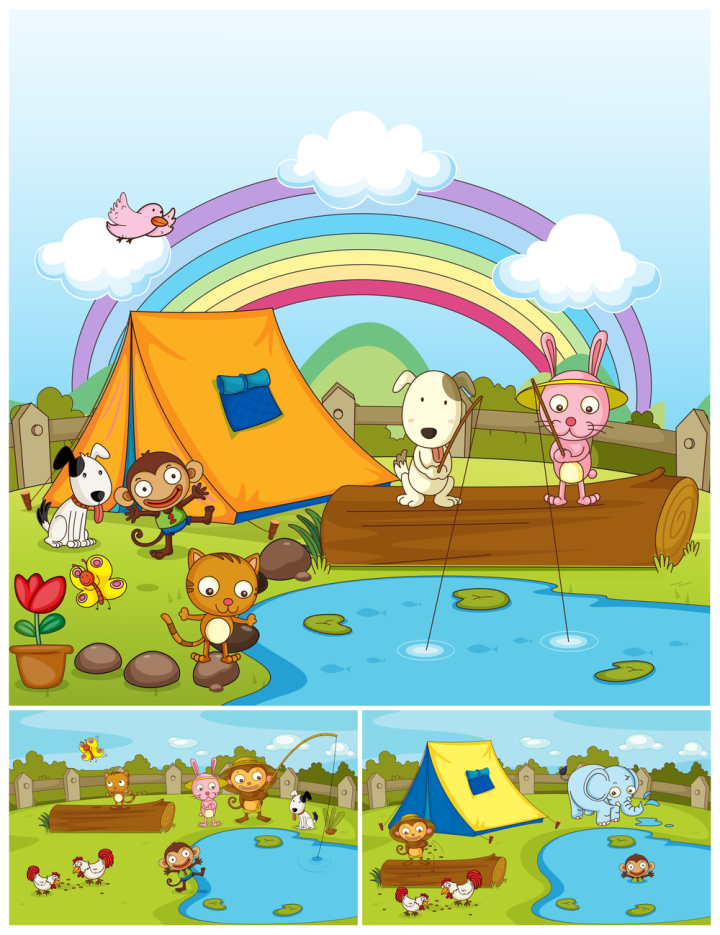 Free: Farm animals playing in the park 