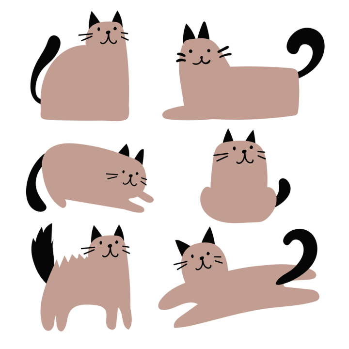 animal,art,breed,brown,cartoon,cat,character,cheerful,collection,color,cute,design,draw,drawing,emotion,feline,flat,free hand,friendly,funny,graphic,group,happy,icon,illustration,isolate,isolated,kitten,kitty,life