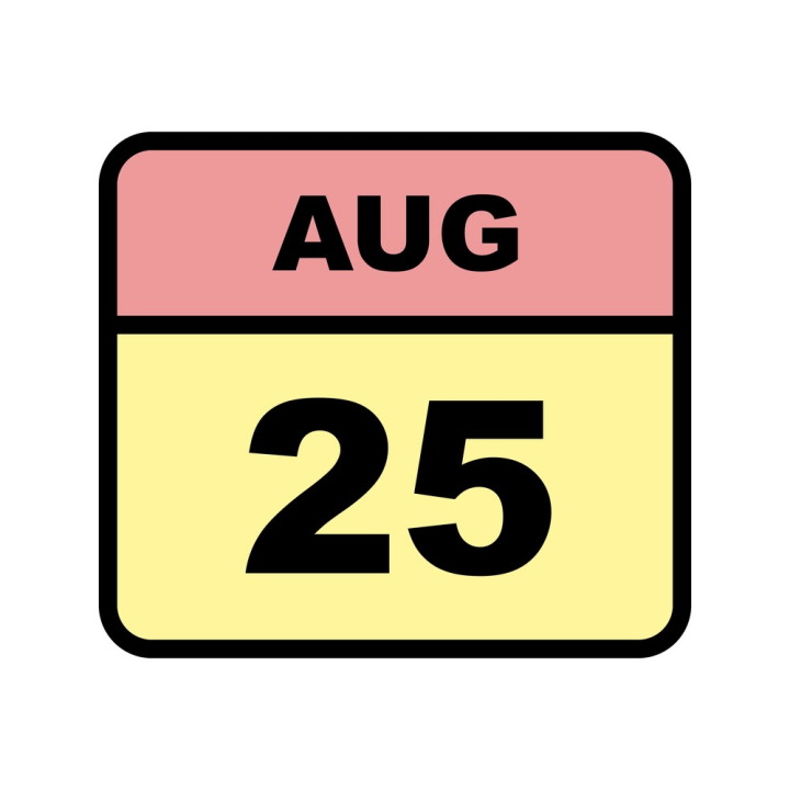 Free August 25th Date on a Single Day Calendar nohat.cc