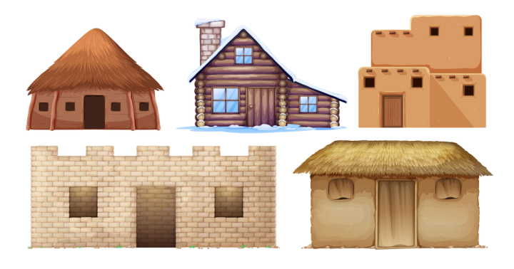hut,resort,african,house,traditional,vector,illustration,design,architecture,background,building,home,symbol,icon,art,element,graphic,decoration,isolated,vintage,window,roof,culture,style,log,cabin,adobe,mud,different,picture
