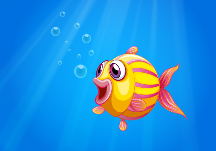 Free: A colorful bubble fish under the sea 