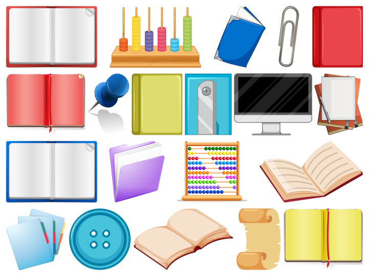 set,pack,group,books,learning,reading,button,random,paperclip,pin,scroll,notebook,writing,computer,desktop,pen,office,school,equipment,tools,illustration,graphic,picture,clipart,clip-art,clip,art,background,drawing,image