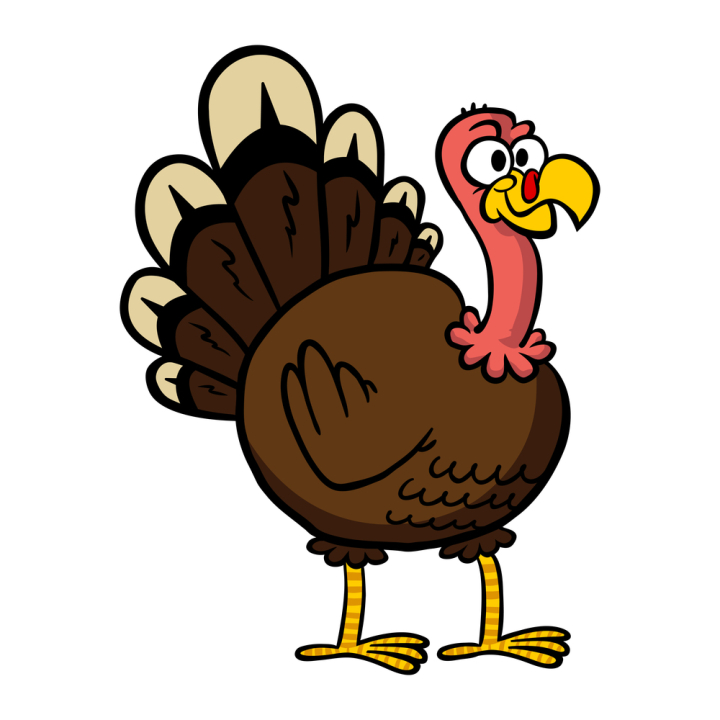 Free: Vector illustration of a friendly cartoon turkey 