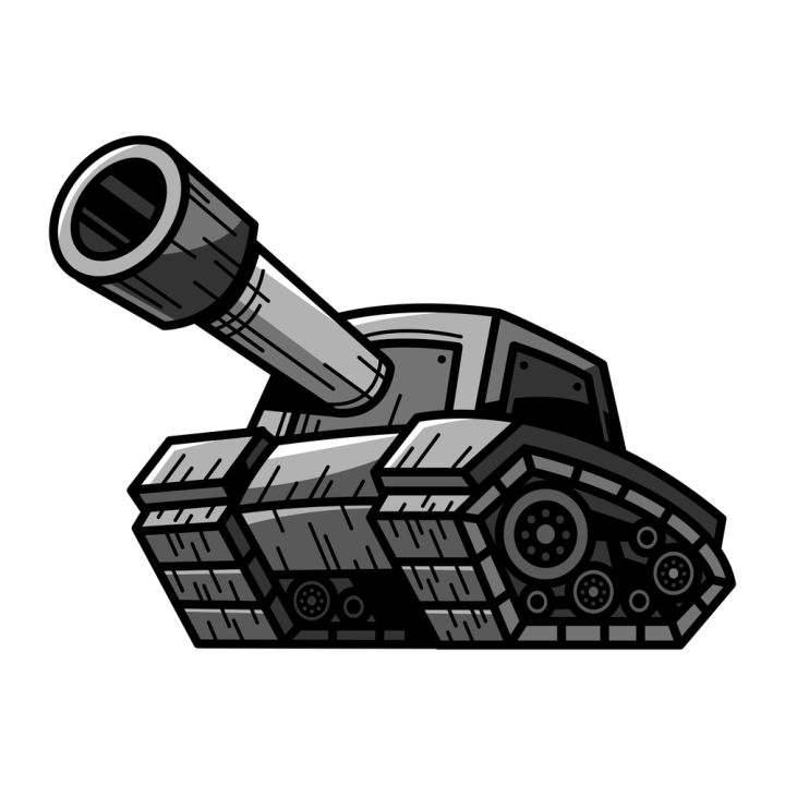 Free: Cartoon Army Tank Machine with Big Cannon Ready to Fire vector  illustration 