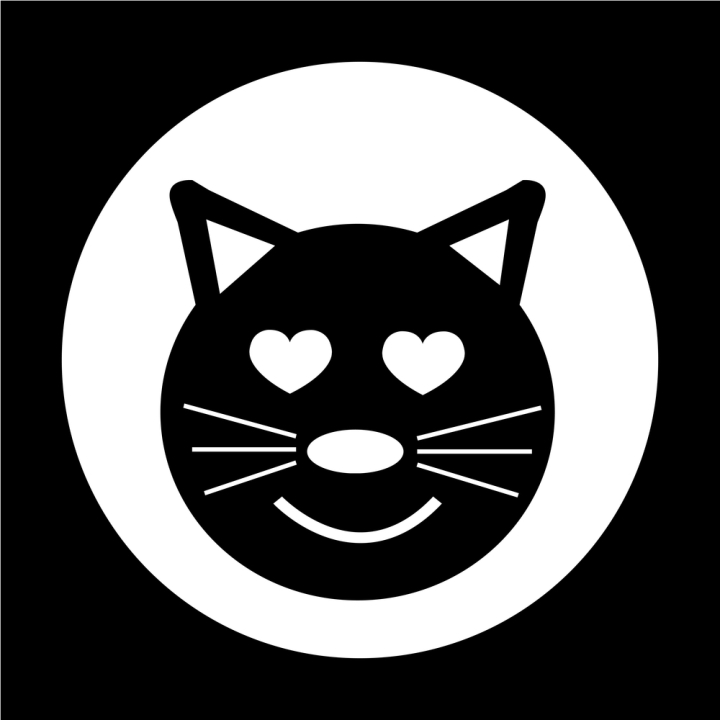 Black Cat Kitten Kitty Kitten Icon Cute Kawaii Cartoon Character