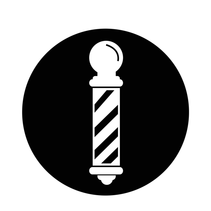 Photo Barbershop Logo with barber pole in vintage style