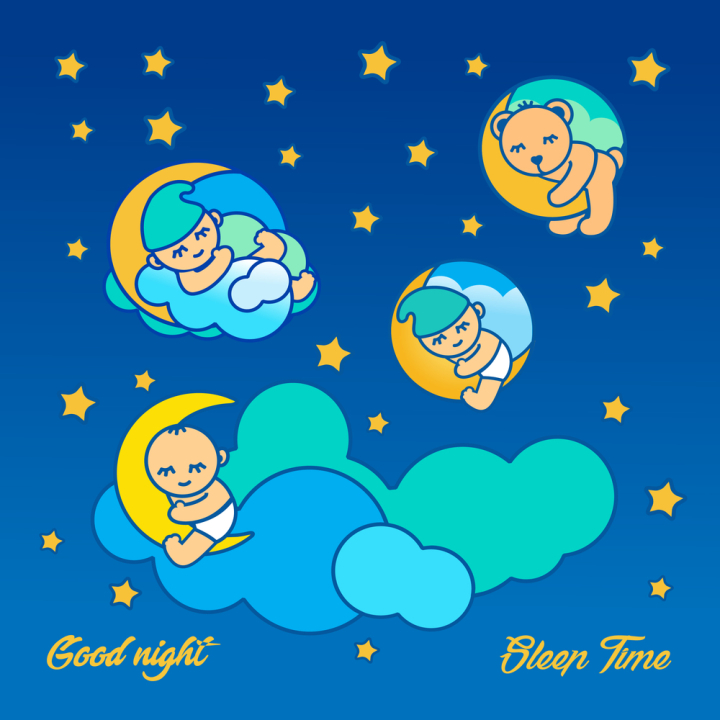 Free: Baby sleeping on the cloud 