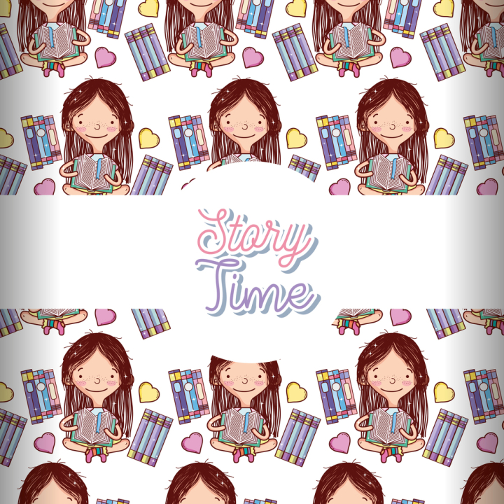 cute,girls,books,pattern,background,story,cartoon,vector,education,illustration,study,character,school,reading,kid,isolated,happy,student,child,artwork,read,activity,teacher,kindergarten,woman,imagination,story time,learning,library,fun