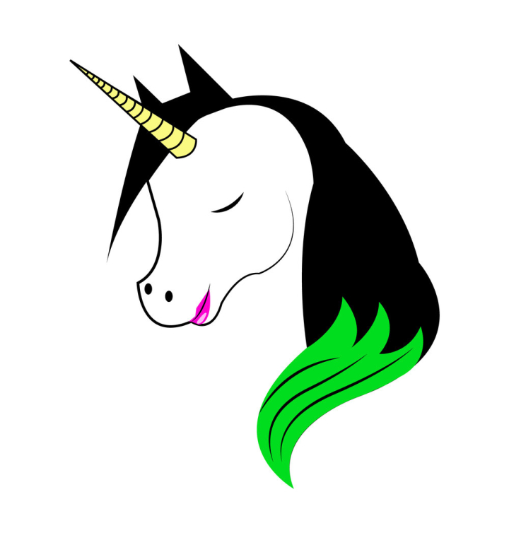 Free: Cartoon female unicorn head 