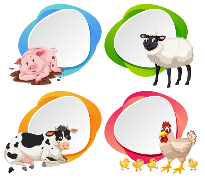 banner,vector,animal,illustration,design,background,cartoon,card,art,symbol,cute,graphic,nature,decoration,icon,sign,character,pig,cow,sheep,hen,chick,picture,clipart,clip-art,clip,drawing,image,chicken,farm