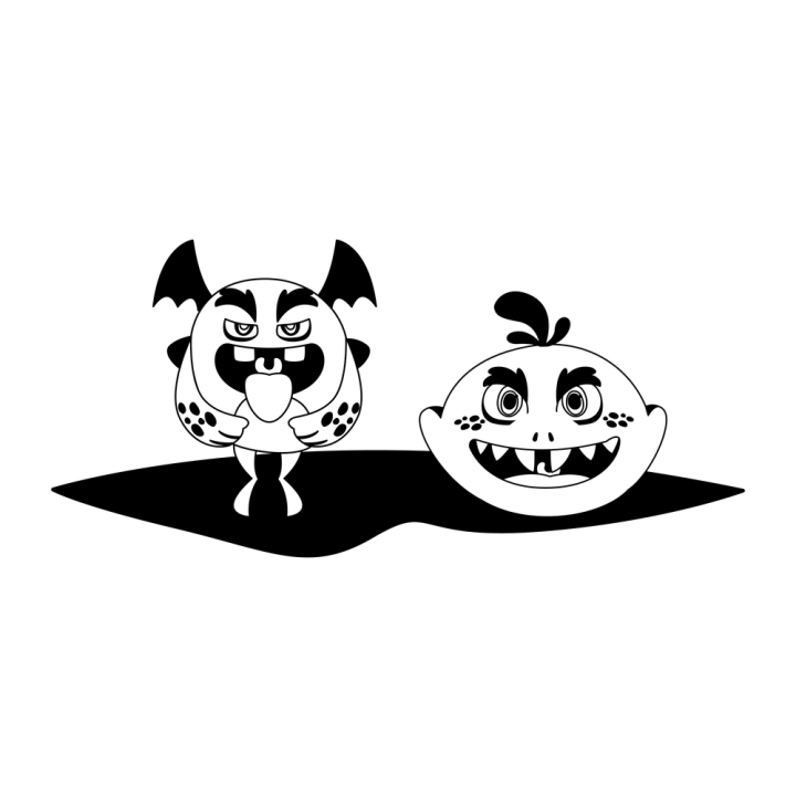 monsters,animals,funny,aliens,wings,fly,flying,couple,monochrome,black,white,friends,friendly,pair,comic,trolls,scary,beasts,furry,little,ugly,mascots,happy,smile,toys,angry,creatures,characters,halloween,vector