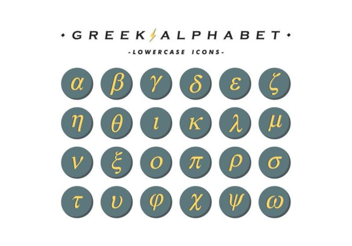 the greek alphabet letters font. greek alphabet set vector. alpha