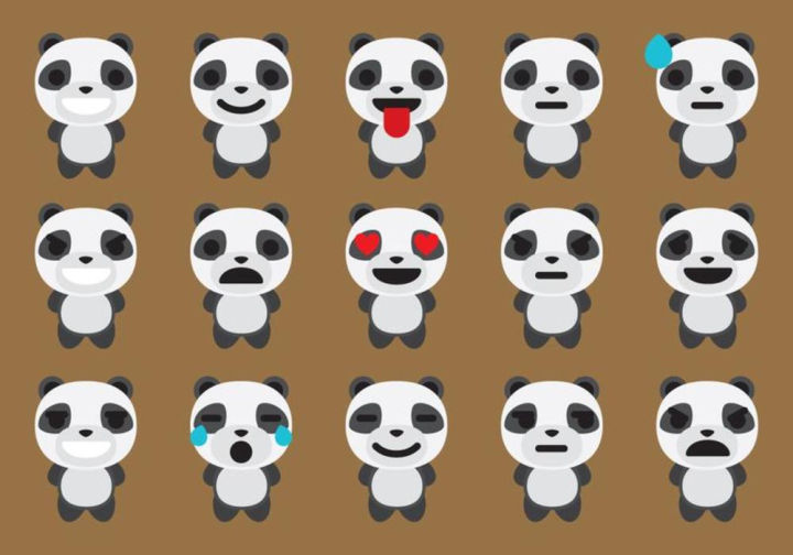 panda,cartoon,fun,face,isolated,bear,kiss,chinese,expression,happiness,emoticon,character,smiling,love,monochromatic,cute,affectionate,surprise,joy,cheerful,animal,wildlife,bear vector,bear vectors,emoji,emoticons,wild,nature,happy,zoo