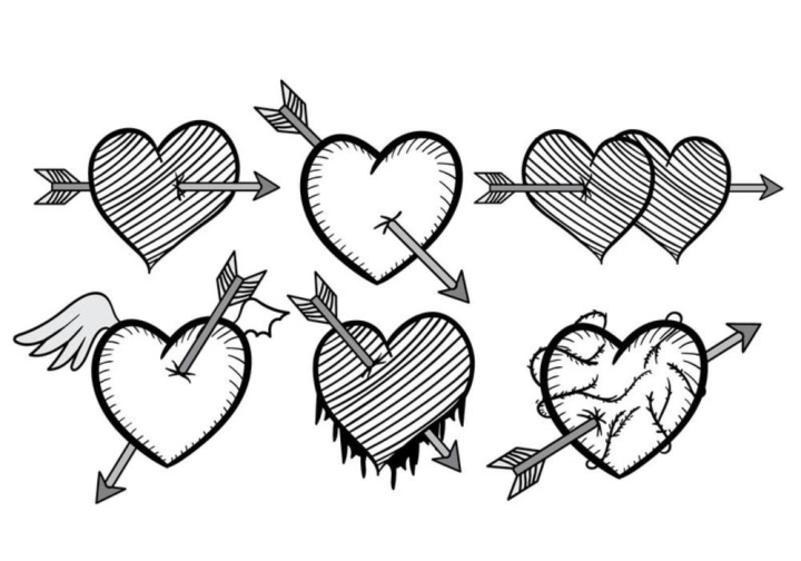 heart and arrow sketch