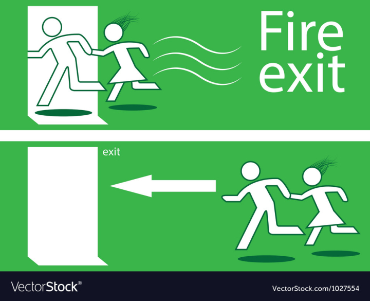 Premium Vector | Emergency fire exit logo set