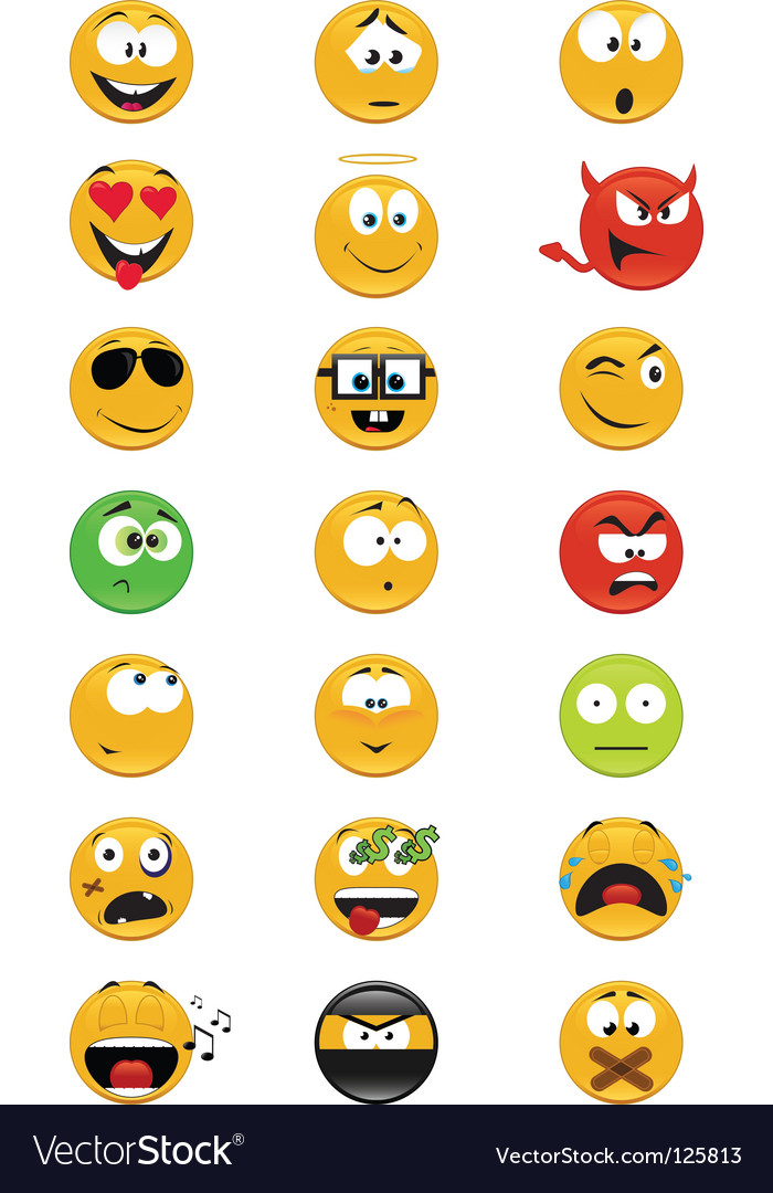 vectorstock,Smiles,Sad,Emotions,Shy,Wink,Ninja,Devil,Love,Angry,Happy,Cool,Glass,Singer,Sick,Mad,Money,Nerd,Angel,Cry,Passion,Valentine,Geek,Sunglasses,Curious,Confused,Tear,Eyebrow,Crying