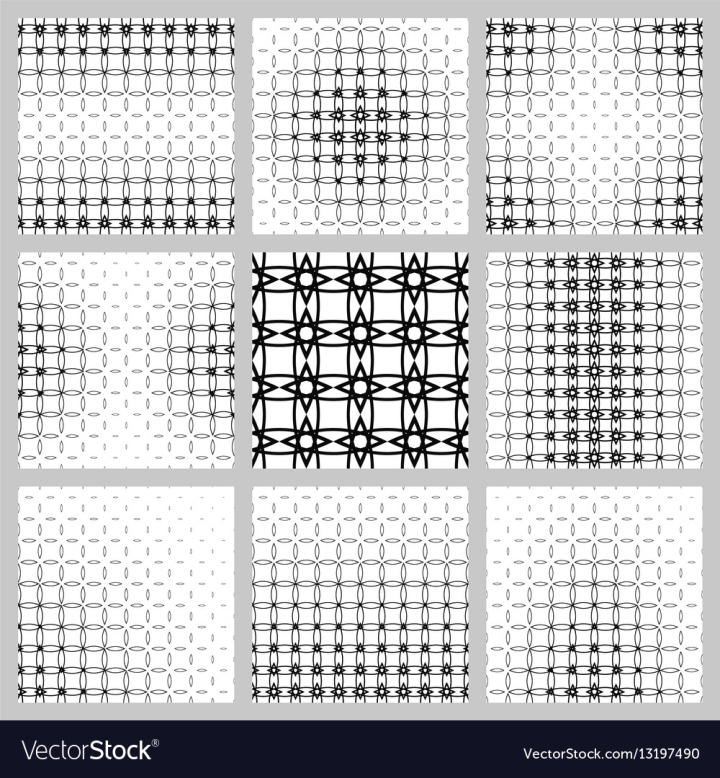 Vector geometric seamless pattern with curved shapes grid