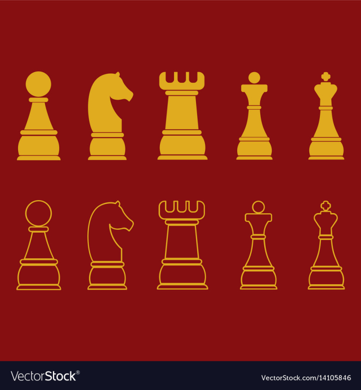 Chess Pieces Icon Set Vector Sign Symbol Royalty Free SVG