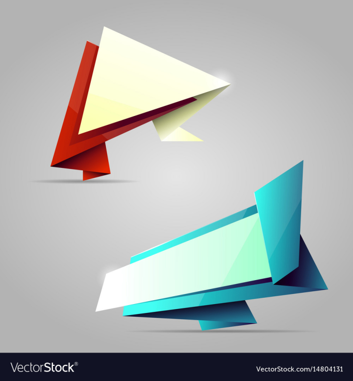 Popular label ribbon pastel color banner origami Vector Image