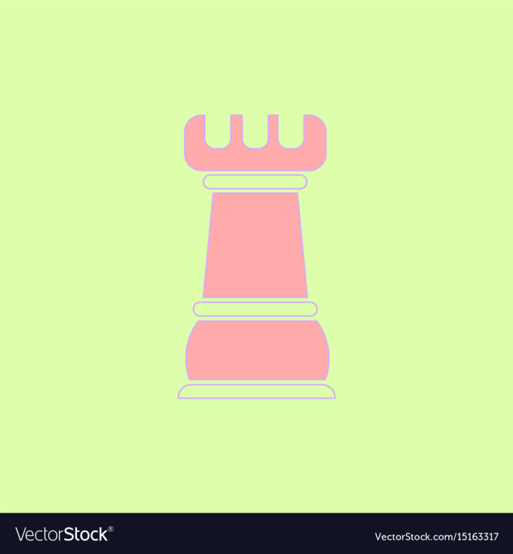 Rook black and white chess piece Royalty Free Vector Image