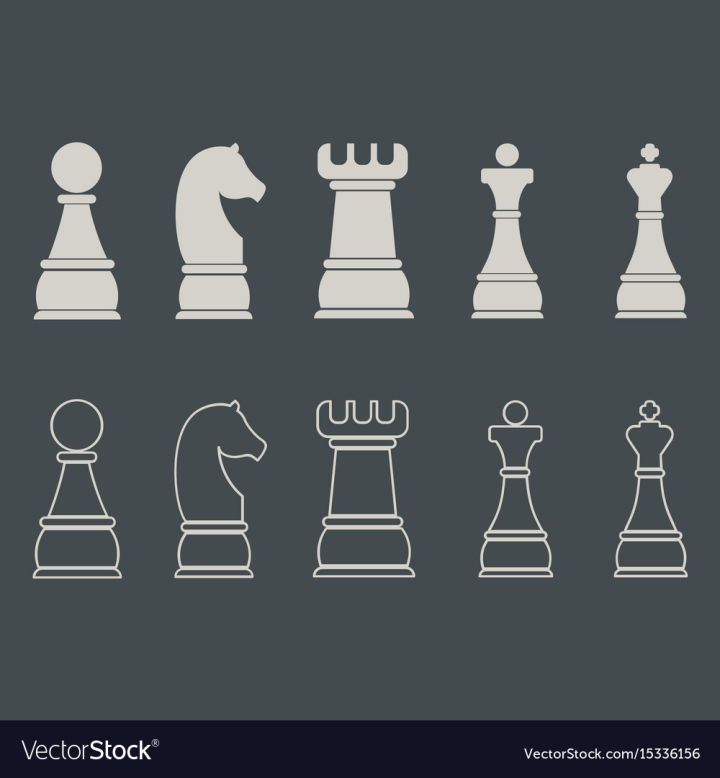Chess Piece Set Vector Clipart / King, Queen, Bishop, Rooke, Knight,  Castle, Pawn Drawing Illustrations / Game / PNG, JPG, SVG, Eps 
