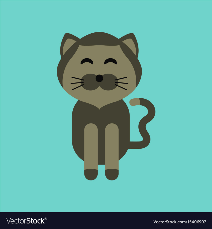 Flat Cat Icon 