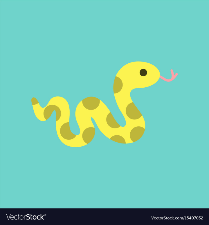 Free: Flat icon on background reptile snake vector image 