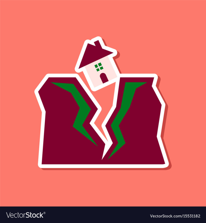 stylish,paper,sticker,house,earthquake,event,natural,crack,seismic,earth,activity,situation,shake,home,ground,disaster,screaming,relief,recovery,demolished,residence,icon,crush,caution,despair,destruction,concept,scale,fall,falling