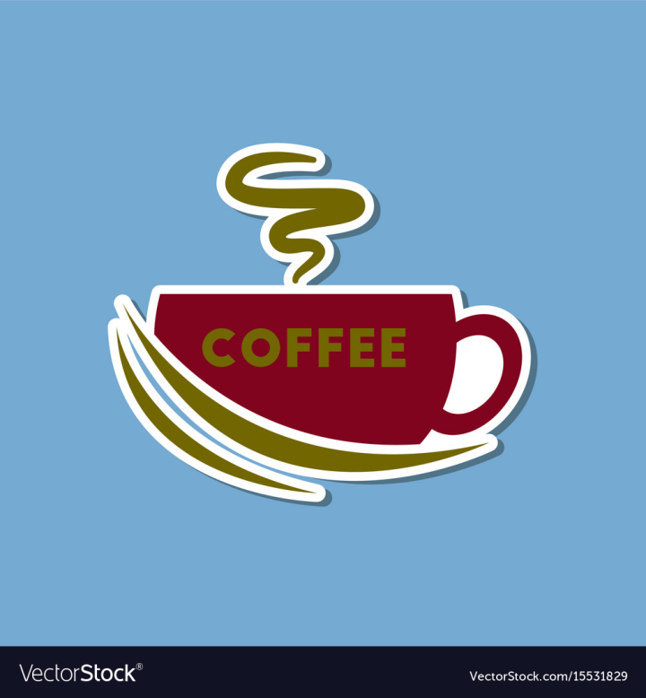 Coffee cup icons contour mugs with hot beverages Vector Image