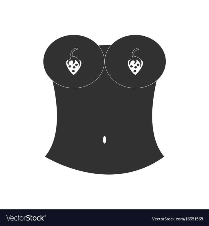 Free: Black icon on white background boobs and vector image 