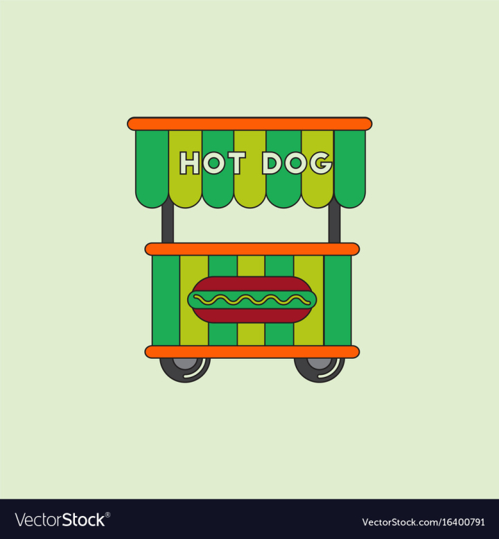 Free: Fast food hot dog cart and street hot dog cart vector image ...