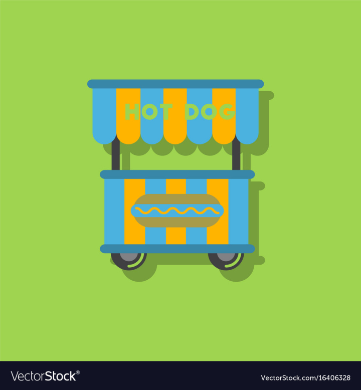 Free: Fast food hot dog cart and street hot dog cart in vector image ...