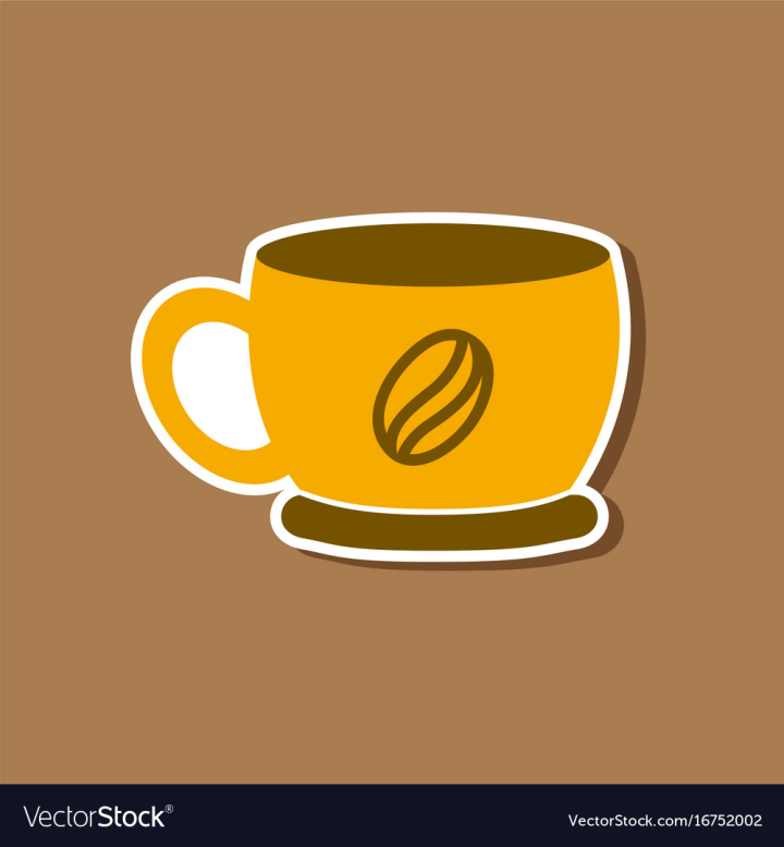 Coffee cup icons contour mugs with hot beverages Vector Image