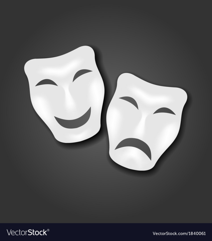 Free: Comedy and tragedy masks for Carnival or theatre vector