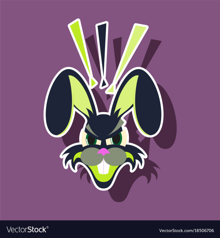 Free: Paper sticker on theme evil rabbit animal vector image 