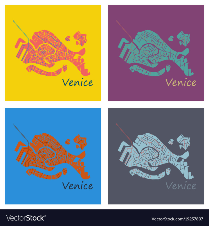 Free: Set of city map of venice with well organized vector image - nohat.cc