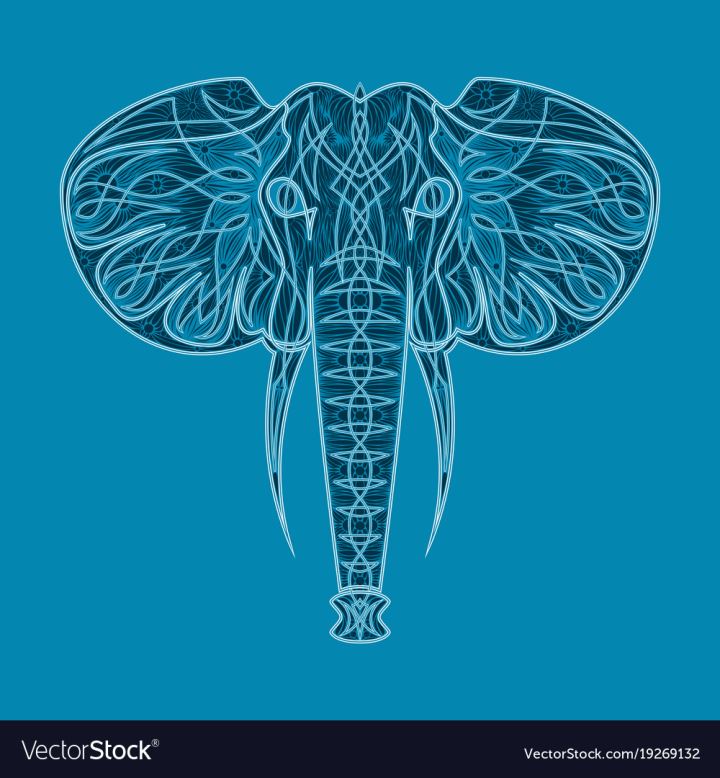 Free: Stylized ethnic boho elephant portrait isolated vector image -  