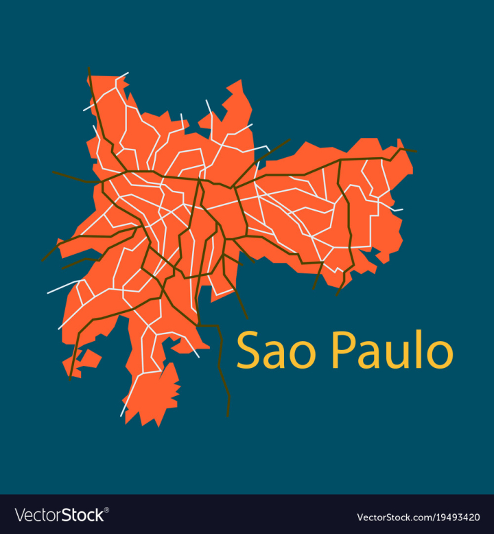 Free Sao Paulo Brazil Flat Map Isolated On Background Vector Image