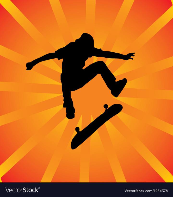 skateboarder silhouette vector