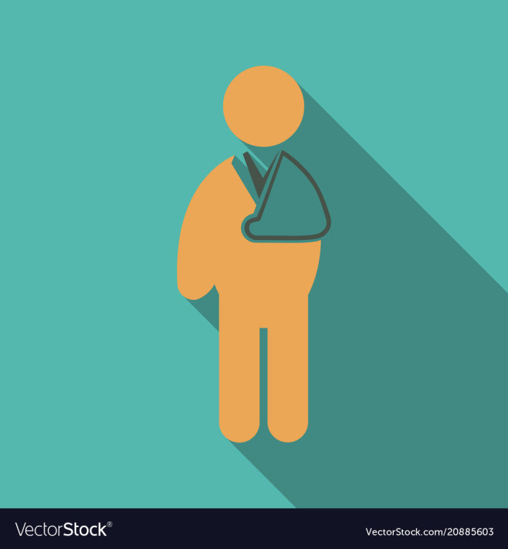 Free: Flat character with broken arm hand injury vector image 