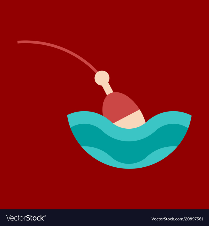 Free: Fishing float flat icon with color background vector image