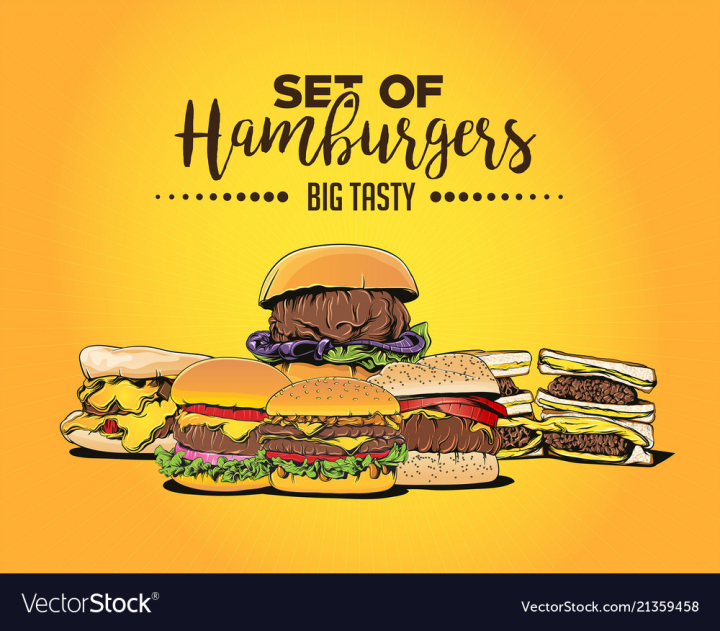 food,sandwich,american,hamburgers,sandwiches,set,fastfood,meal,cheese,tasty,yummy