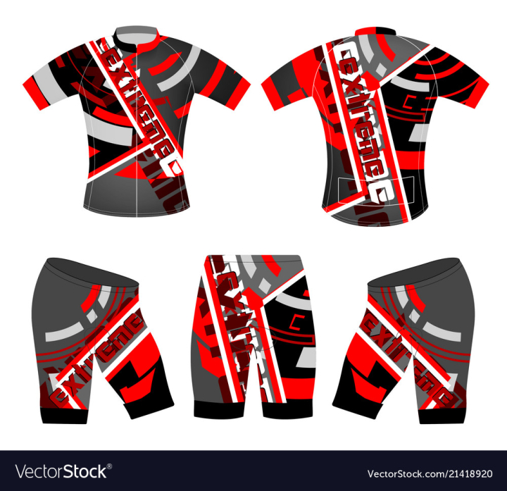 sport,t-shirt,cycling,shirt,jersey,shorts,vest,extreme,style,sports,vector,apparel,clothing,graphic,red,uniform,garment,sportswear,fashion,design,illustration,black,eps10,clothes,active