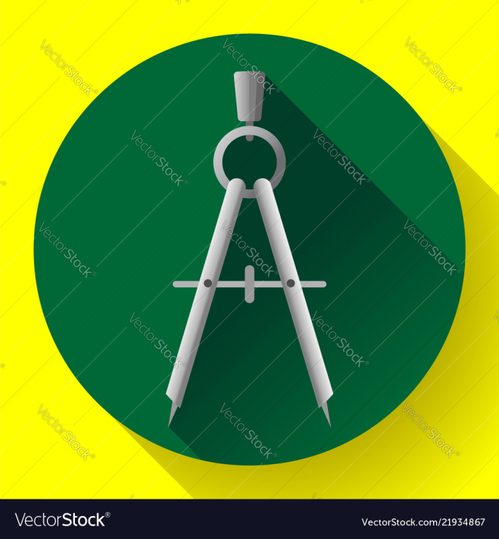 Technical & engineering drawing tools. Vector flat icon set. Architect  drafting instrument. Isolated object Stock Vector