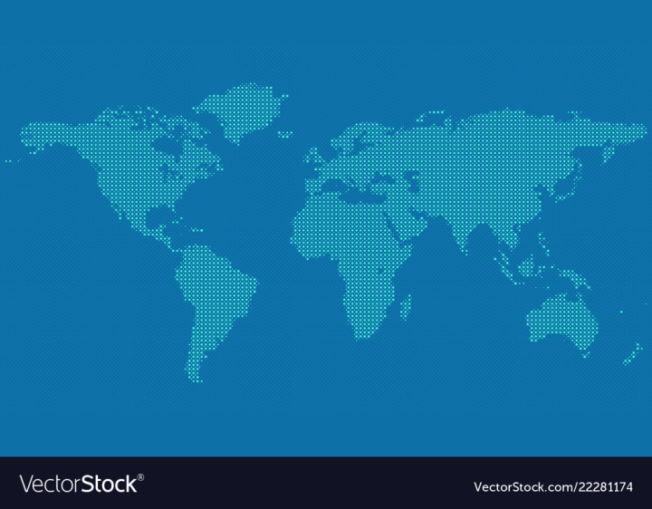 Free: Halftone world map background - dot pattern vector image