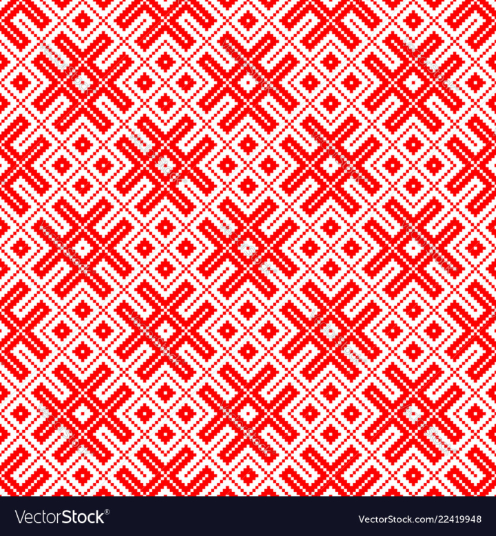 Seamless Knitting Geometrical Vector Pattern With Color Crosses
